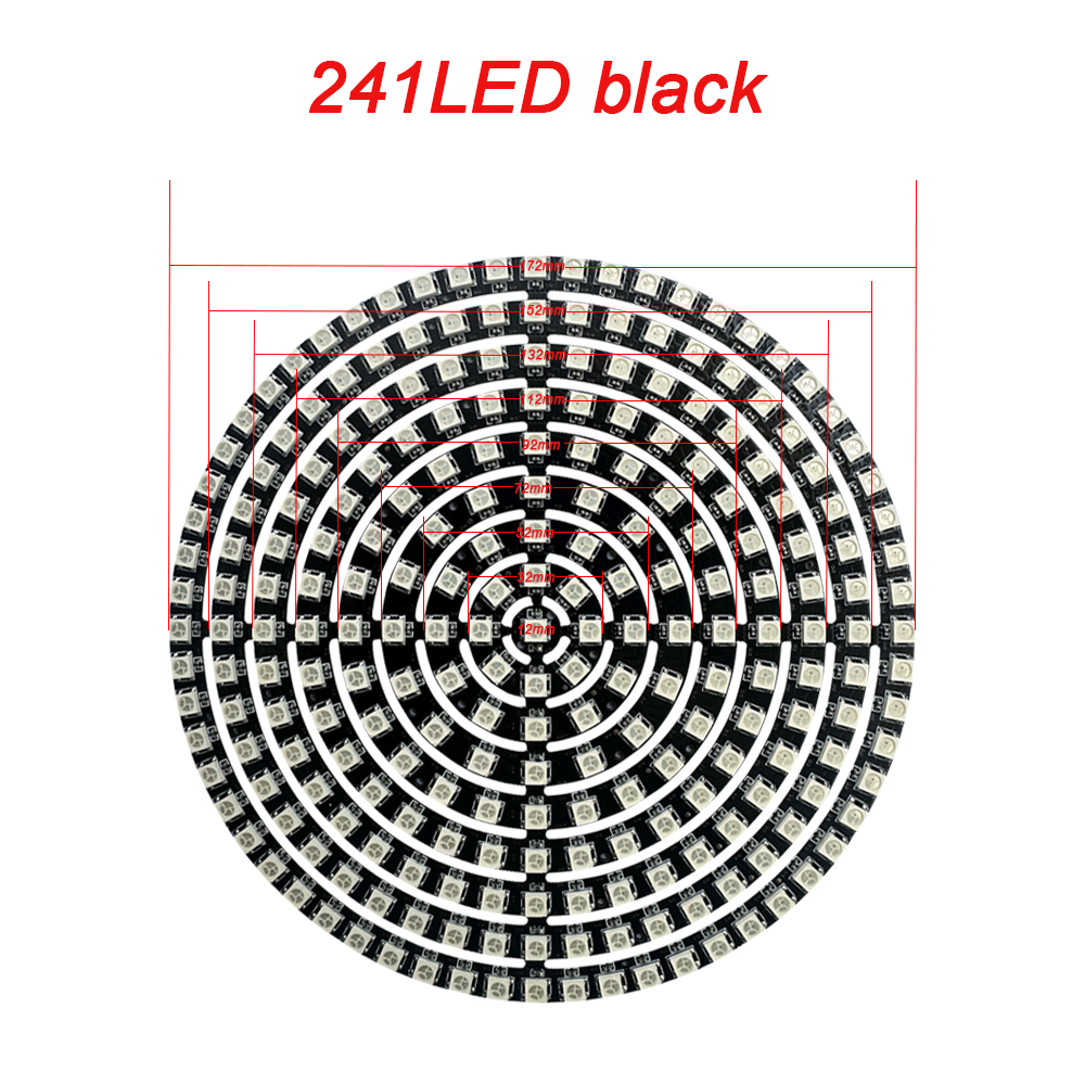 WS2812B Addressable LED Pixel Ring 8 to 241Leds WS2812 5050 RGB LED Diode Ring Color IC Built-in LED: Dark Grey