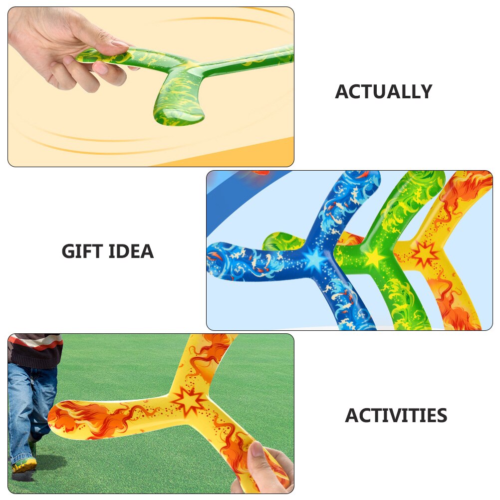 3 pezzi Cast manovella dardo tre foglie Boomerang per bambini bambini all&#39;aperto bambino