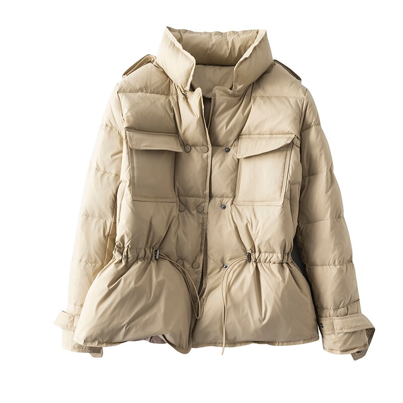 Winter damen ultraleicht daunenjacke weiße entendaunenmantel langarm warmer daunenparka damen zweireiher oberbekleidung
