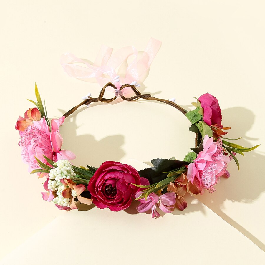 Corona pequeña de flores de girasol para niña, diadema para niña, accesorios para el cabello, tocado para mujer, guirnalda Floral, tocado nupcial: 8