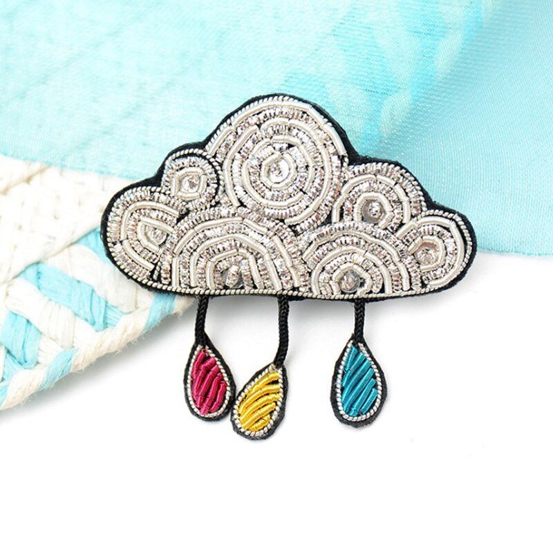 Kreatywny rękojeść ręczny jedwabny znaczek kolorowe chmury mała broszka żeńnarty temperament dziki stanik ozdoba wysokiej klasy akcesoria