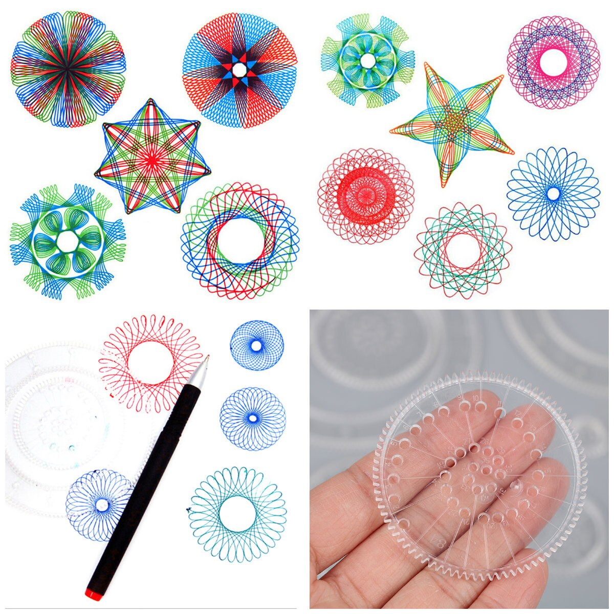 Spirograph Deluxe Set 25 Stuks Tin Set Gelijkspel Spiraal Ontwerpen Grijpende Tandwielen & Wielen, Trekken Educatief Speelgoed