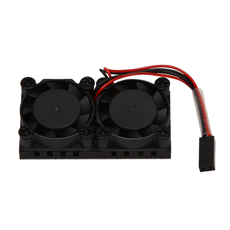 Refroidisseur pour Raspberry Pi 4 modèle B 4B/3B +, Double ventilateur avec dissipateur de chaleur: Default Title