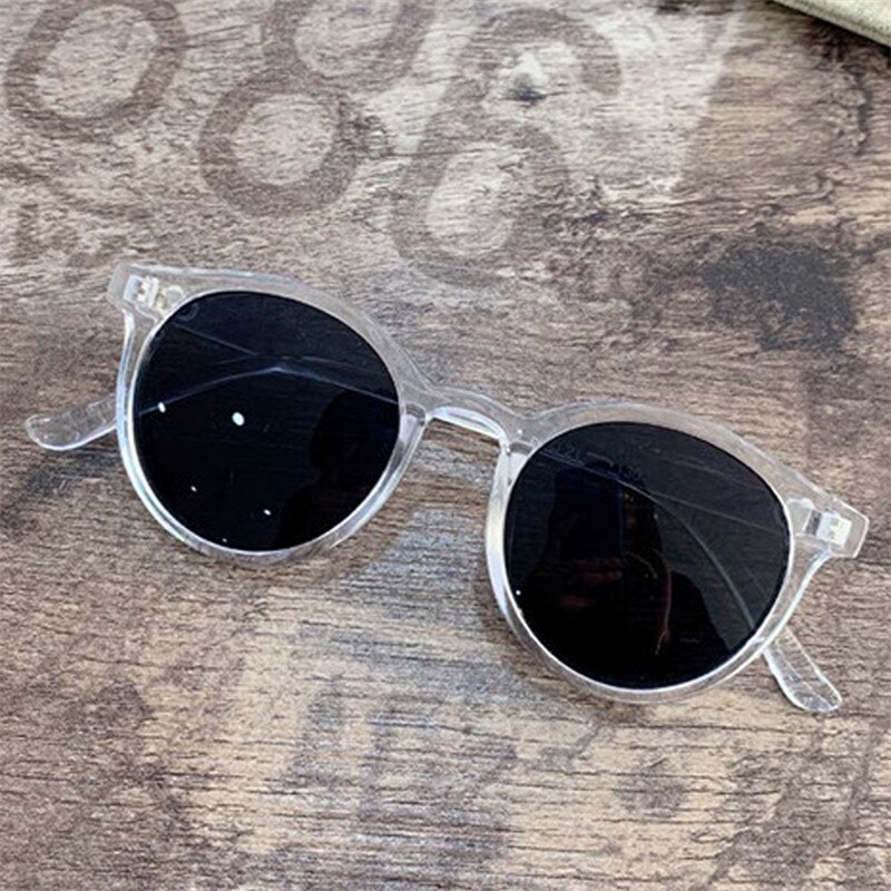 Iboode retro Runde freundlicher Sonnenbrille Jungen Mädchen UV400 Art Sonnenbrille Jahrgang Einfache freundlicher Schattierungen Brille Oculos De Sol: klar