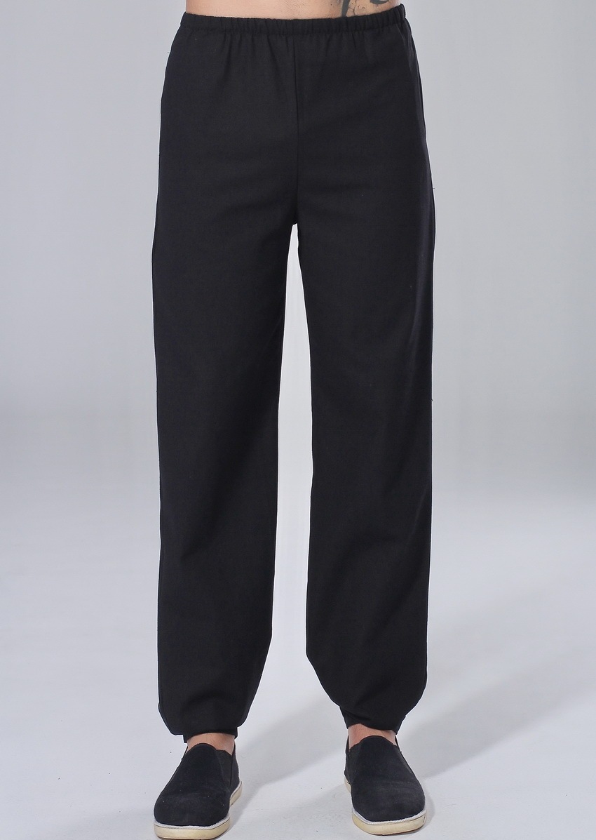 Chinese Stijl tai chi Broek KungFu broek kung fu Kostuum taiji broek mannen broek: Black / M