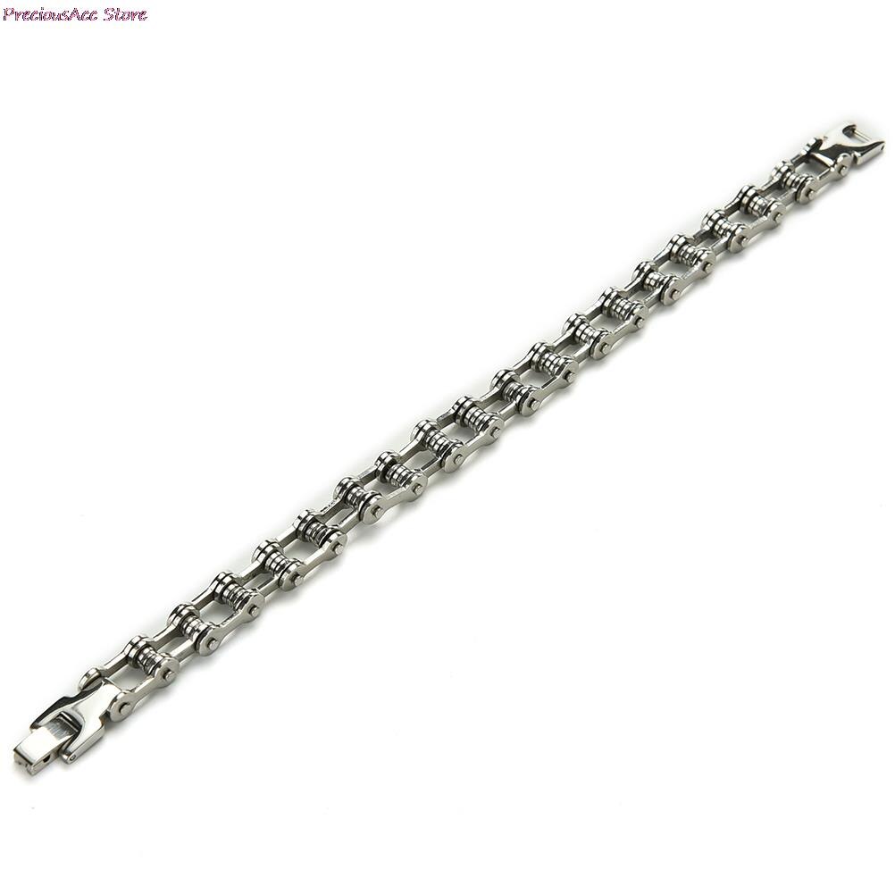 Silver Tone Biker Armband Mannen Motorfiets Link Chain Fiets Chain Armband Armbanden Klassieke Rvs heren Armband