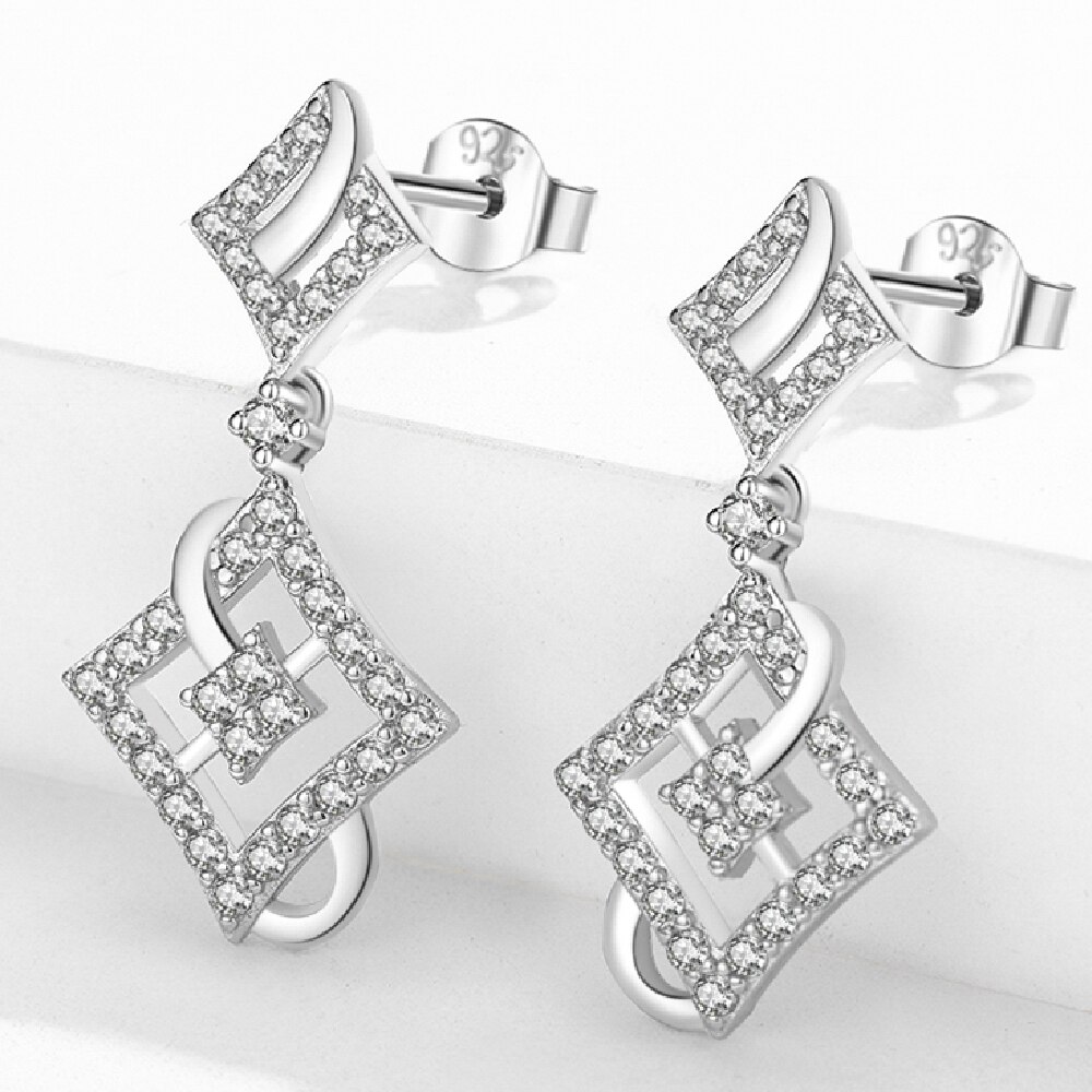 Sodrov 925 Zilveren Sieraden Stud Oorbellen Voor Vrouwen Vorm Aaa Zirkoon Zilveren Oorbellen