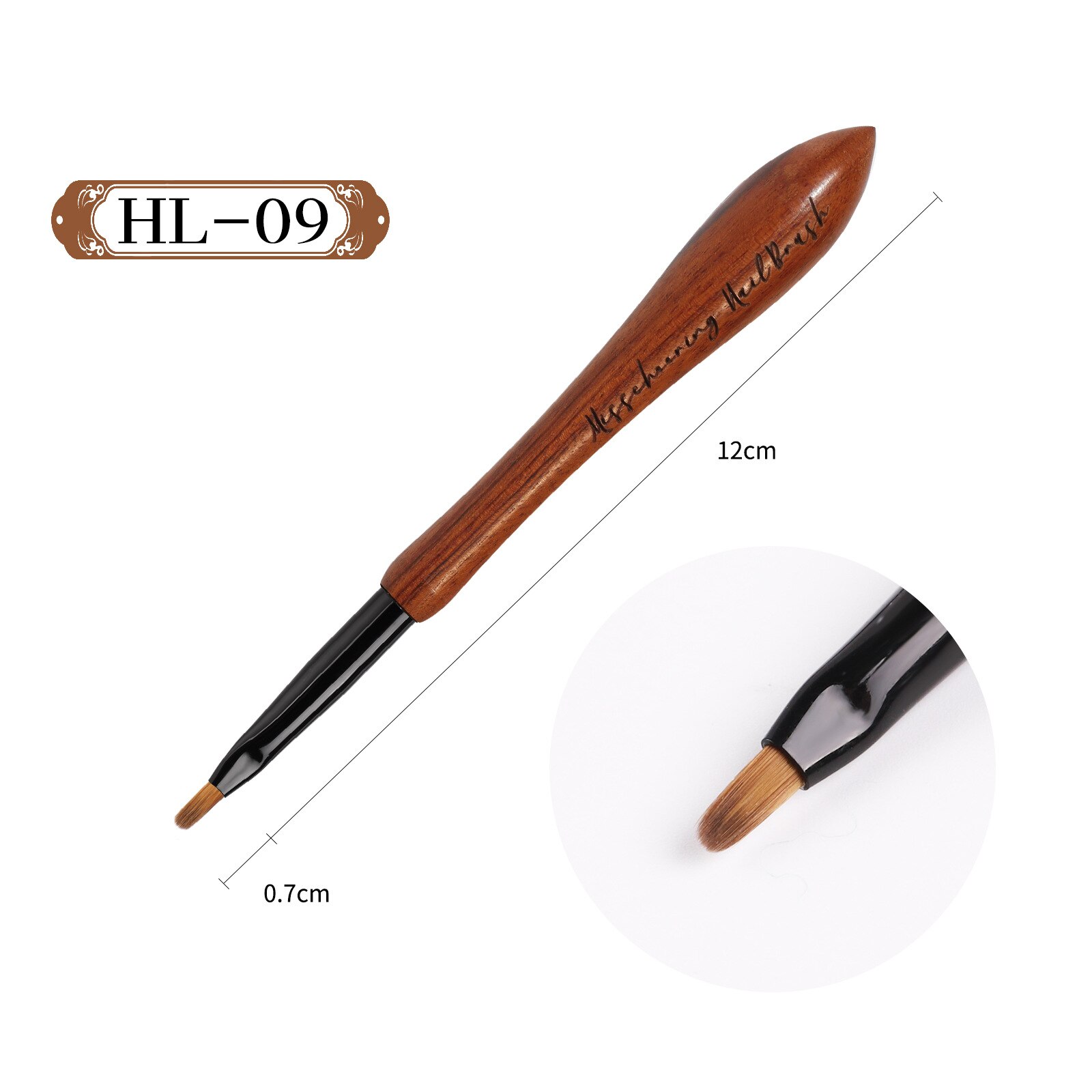 1Pcs Japan Kalebas Walnoot Hout Nail Art Brush Dot Tekening Schilderen Carving Geleidelijke Verven Franse Uv Builder Gel Polish liner Pen: HL09