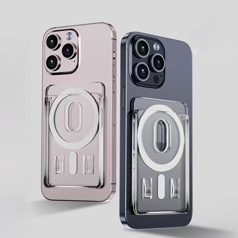 Porte-carte magnétique transparent pour bus, carte bancaire, portable, conviviale ré, PC, porte-carte collant, adapté pour Xiaomi, Apple, Huawei