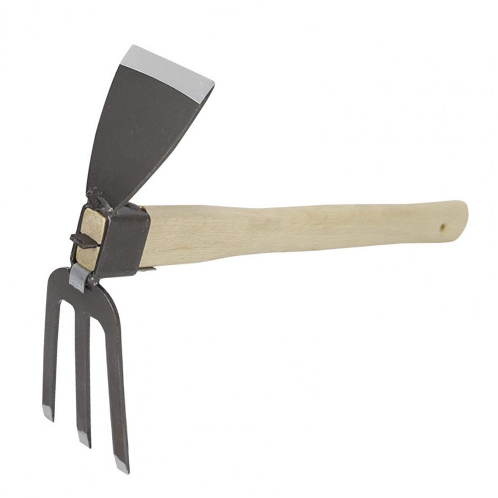 Gartenhacke, leichte Holzgriff-Stahl-Garten-Hand-Unkrauthacke, robuste Mehrzweck-Unkrautsichel für die Gartenarbeit: WHITE