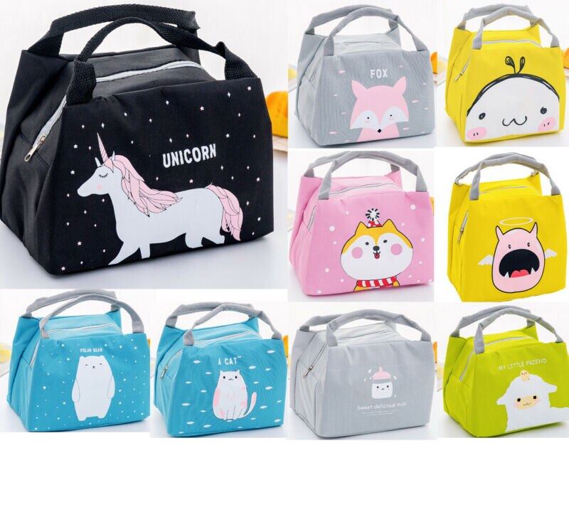 Cute Women Ladies Girls Kids Portable Insulated Lunch Bag Box Picnic Tote Cooler Insulated Thermal Cooler Bento Lunch Box Tote