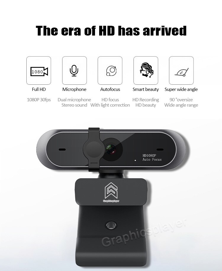 1080P HD webcam auto focus Built-in microphone camera USB for PC notebook 1920*1080P