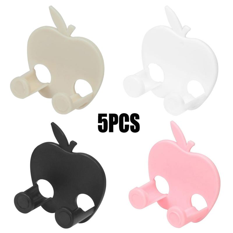 5pcs Plug Socket Hook Holder Multi-function Wall Storage Hooks Adhesive Kaycahin Hanger Home Office Storage Hook