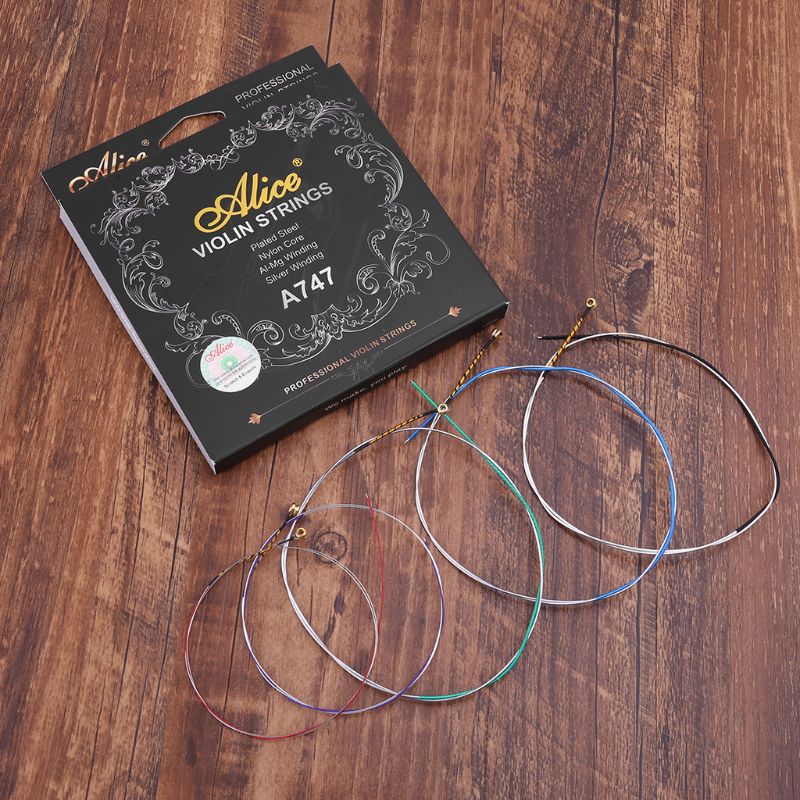 Alice A747 Viool String Vernikkeld High-Carbon Staal Nylon Core Zilver Wond Muziekinstrument Accessoires