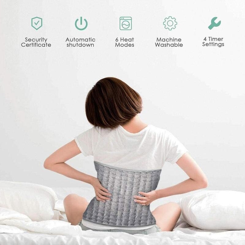 Manta eléctrica pequeña de 60x30cm para terapia, almohadilla de calefacción eléctrica, puede aliviar el dolor, color gris plata, 120-240V, especificaciones US, EU, AU y UK