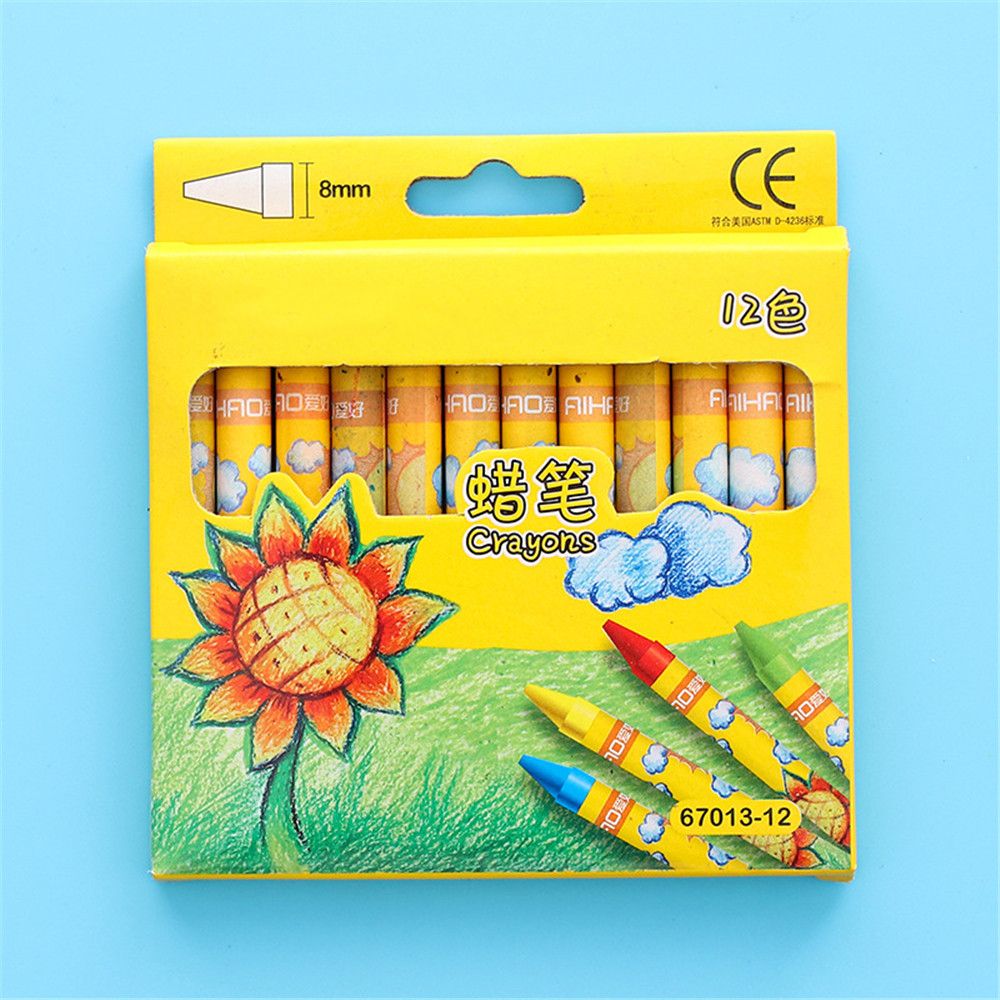 8/12/24 Colors Non-Toxic Wax Crayon Set Graffiti Pens Pastel Pens Painting Drawing Highlighters Kids Art Supplies: 12pcs