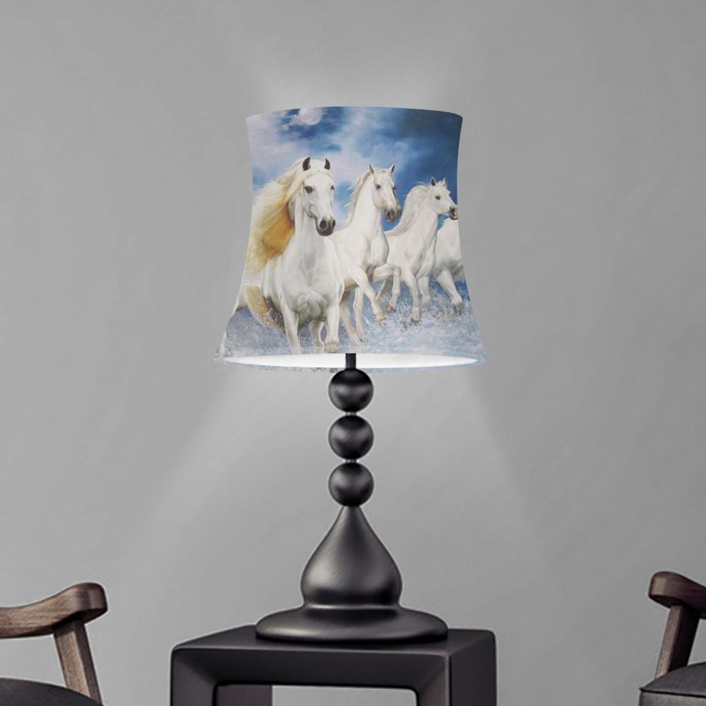 Abat-jour en tissu imprimé cheval, Style nordique moderne, abat-jour de Table de chambre à coucher, couverture de lampe murale/de sol, deux tailles