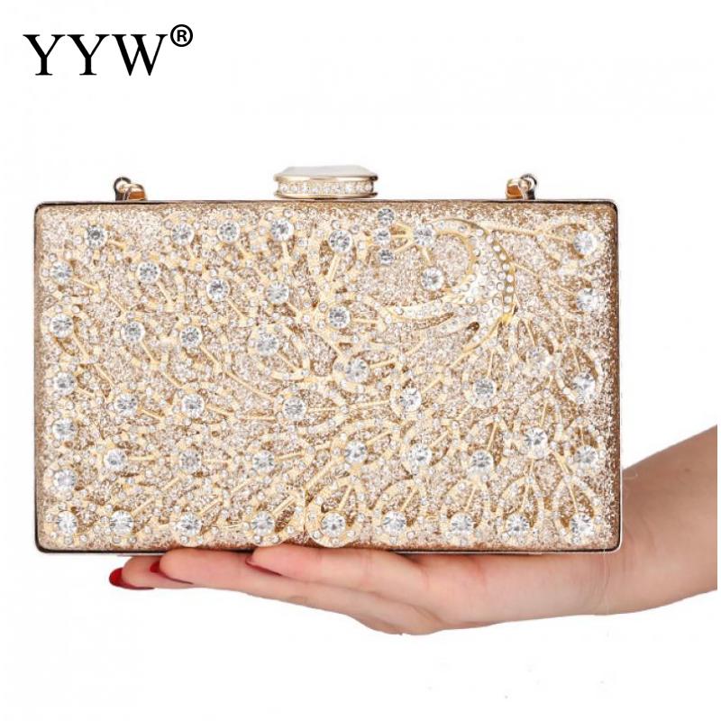 Glitter Strass Avondtasje Voor Wedding Party Luxe Crystal Clutch Purse Bridal Prom Handtas Voor Vrouwen Goud Formele Bloem