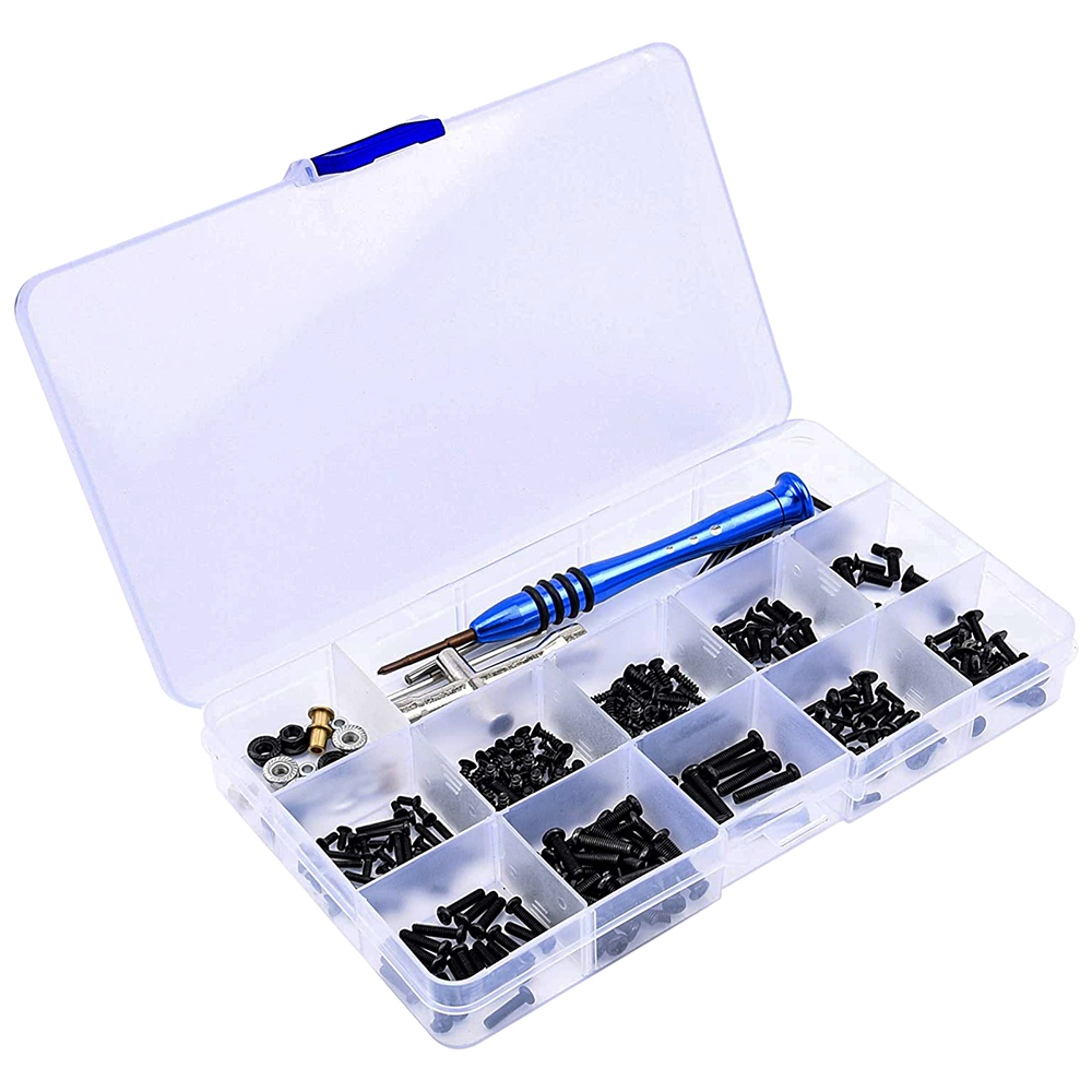 316 Uds. Juego de caja de herramientas y tornillos para coche RC M2 M2.5 M3 suministros de reparación de tornillos para Wltoys 1/14 144001 Accesorios para automóviles RC