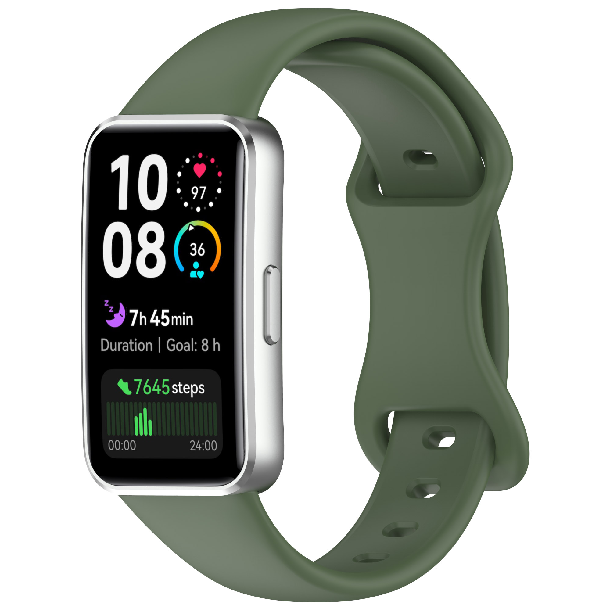 Silikonirannekkeet huawei band 10/9/8/ nfc-kellonrannekkeen lisävarusteet vaihtovyö urheilu pulseira correa huawei band 10 -ranneke: Hopean keltainen / 14mm