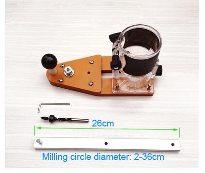 Circle Cutting Jig for Electric Hand Trimmer Wood Router Milling Slotting Trimming Machine Milling Round Plate Woodworking Tools: 26cm set 2