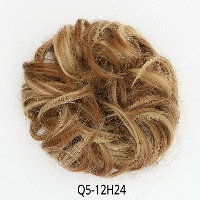 Chignon Hair Bun Hair Pieces Hair Scrunchie Extensions Synthetic Wig For Women Curly Chignon Accessories Hairpiece Extension: Q5-12H24