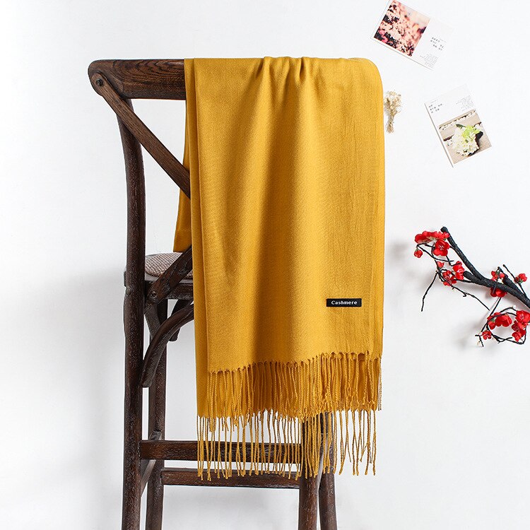 Bufanda suave de color liso para mujer, bufandas de Cachemira, chal de verano para mujer, pashmina de Otoño Invierno, diadema hijab femenino Unisex: 2