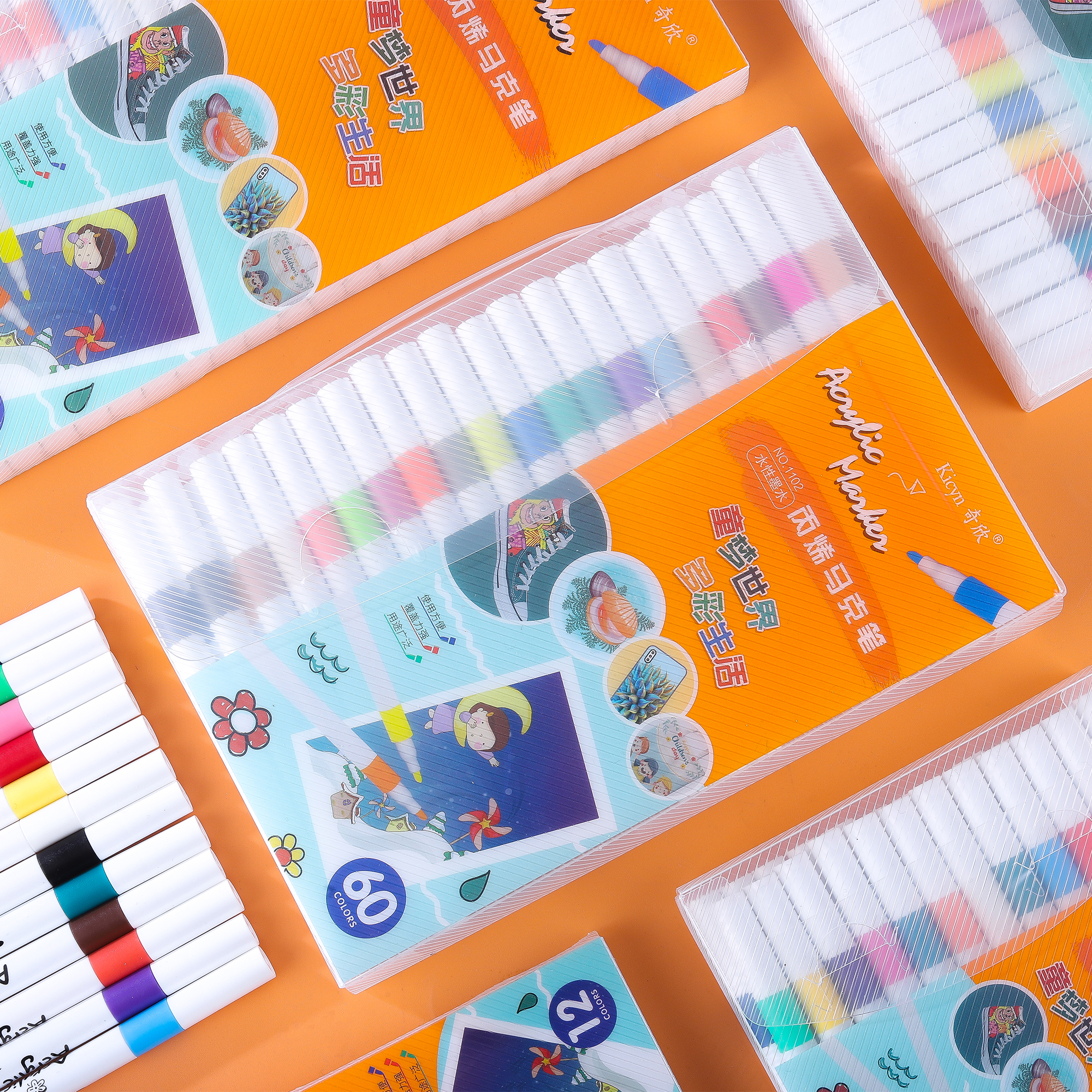 Juego de 12-60 Colores, rotulador artístico de pintura acrílica, pintura rupestre para niños, Graffiti, piedra, cerámica, vidrio, madera, manualidades DIY, suministros de arte