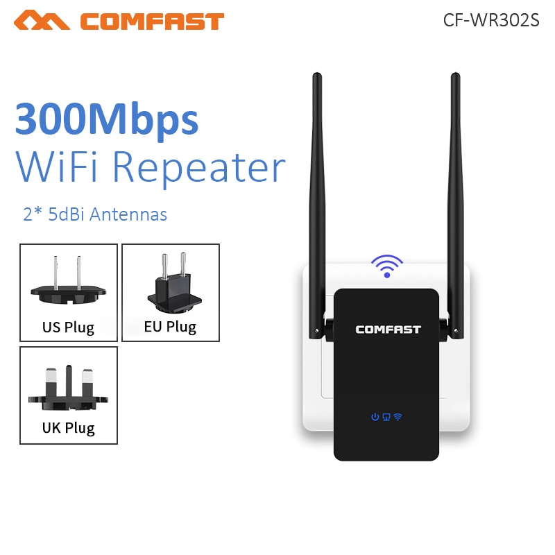 Home Wifi Repeater High Speed 300Mbps /1200Mbps Wireless Range Extender Amplifier 2.4G&5Ghz Wi fi Booster 2*3dbi Antenna
