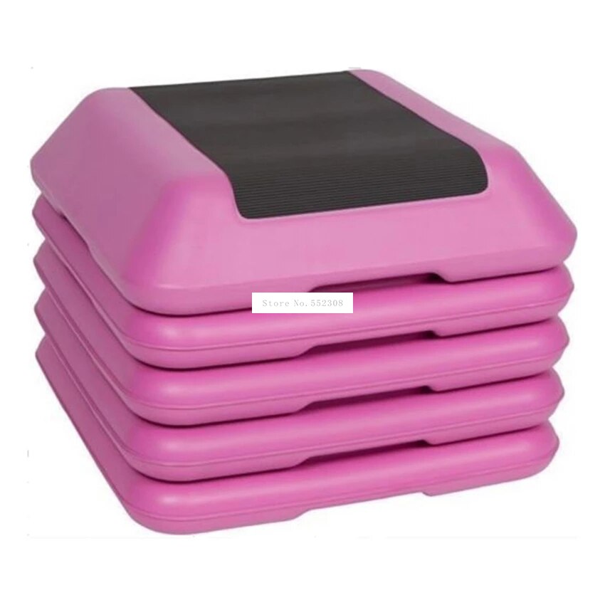 Multi-Layer Adjustable Aerobic Step Home Gym Exercise Board Mini Fitness Body Step Pedal 200kg Bearing Indoor Fitness Equipment: Red