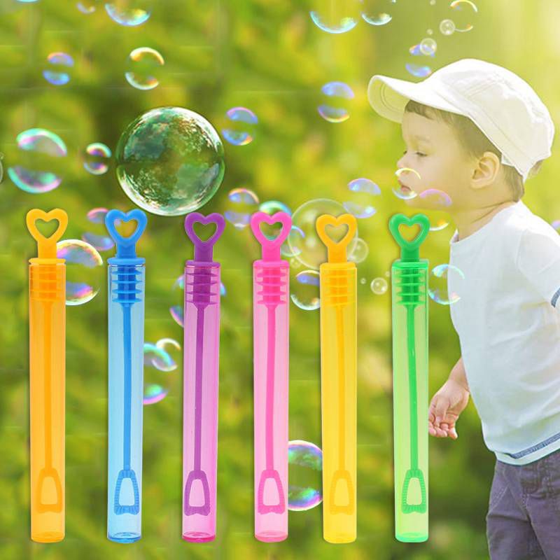 12/24Pcs Multicolor Soap Bubble Bottles Love Heart Soap Water Bubble Soap Bottle Tube Children Birthday Outdoor Toy