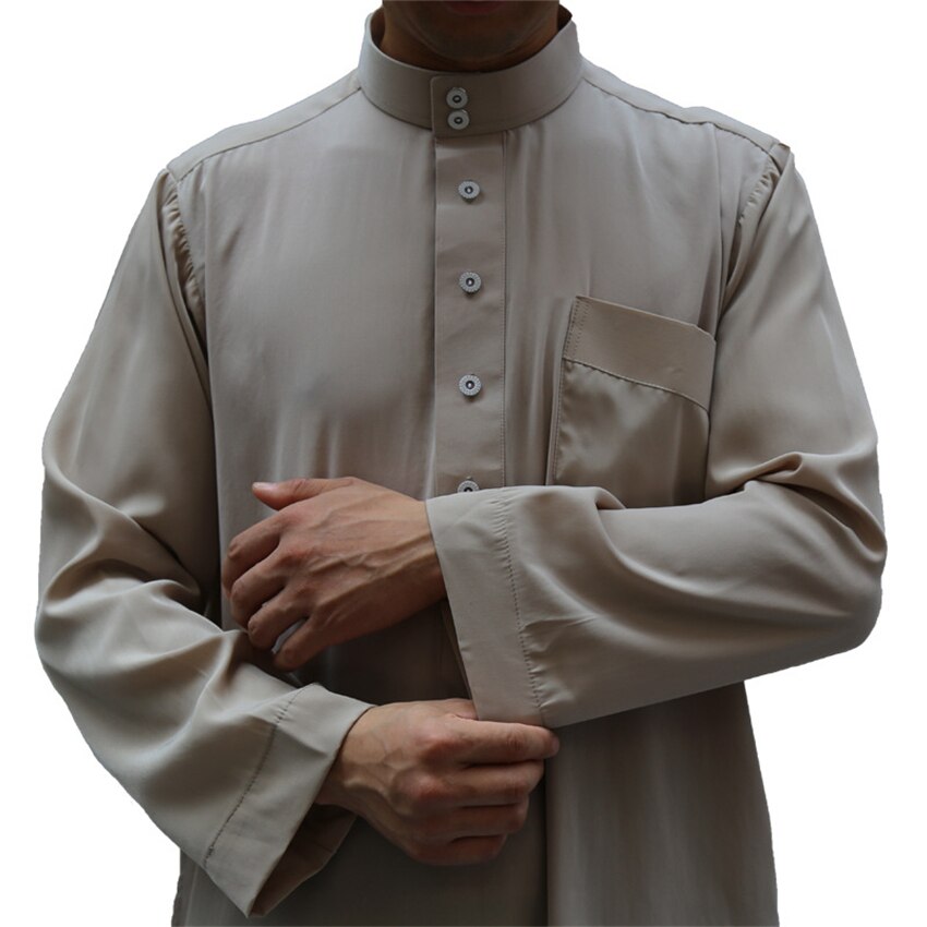Adult Abaya Muslim Man Islamic Clothing Jubba Thobe Kurta Pakistan Evening Dress Arabic Traditional Ramadan Long Sleeve Robes