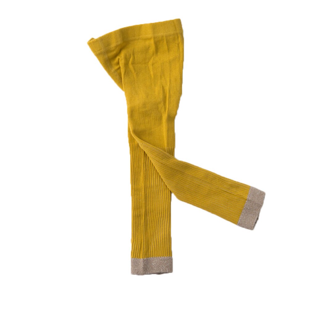 Bébé fille tricot sans couture culotte-tuyau doux et pantalons longs bas pour automne et hiver collants et bas: Jaune / 3-4Y