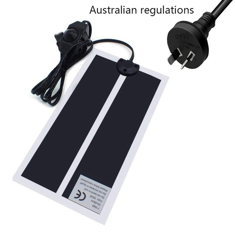 Heating Warm Pad Adjustable Temperature Controller Incubator Mat Tools Terrarium Reptiles Pet Pad Heat Mat 5-28W Climbing: British regulatory / 7W