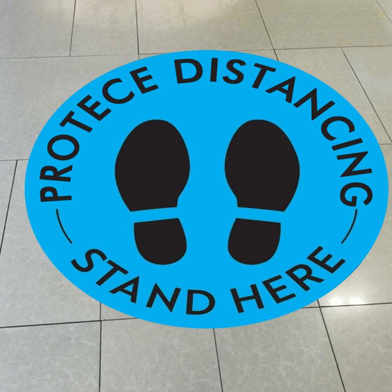 Plastic Safety Distancing Floor Sign Maintain 6 Foot Distance Anti-Slip Commercial Warning Quotes Words Decoration Stickers