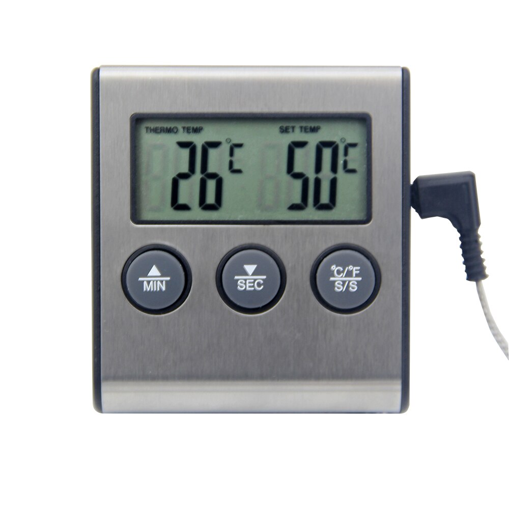 Digital Food Meat Cooking Kitchen Thermometer for Smoker Grill Oven BBQ Clock Timer 0~250°C Food Thermometer Kitchen BBQ Steak