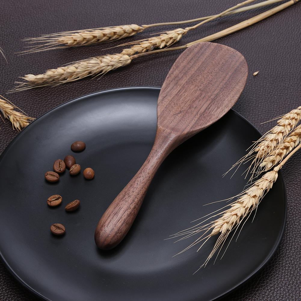 Naturligt trä non-stick spade pan ris sked kök köksredskap köksredskap miljöskydd halkfri klassisk stil