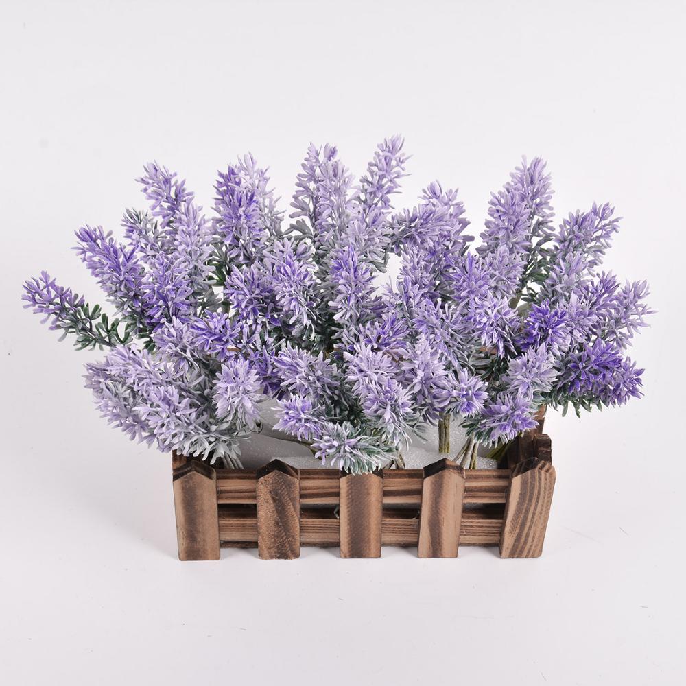 6 stks/partij Mini Lavendel Bloem Zijden Kunstbloemen voor Handgemaakte Kerst Wedding Thuis Decoratie DIY Scrapbook Nep Bloemen