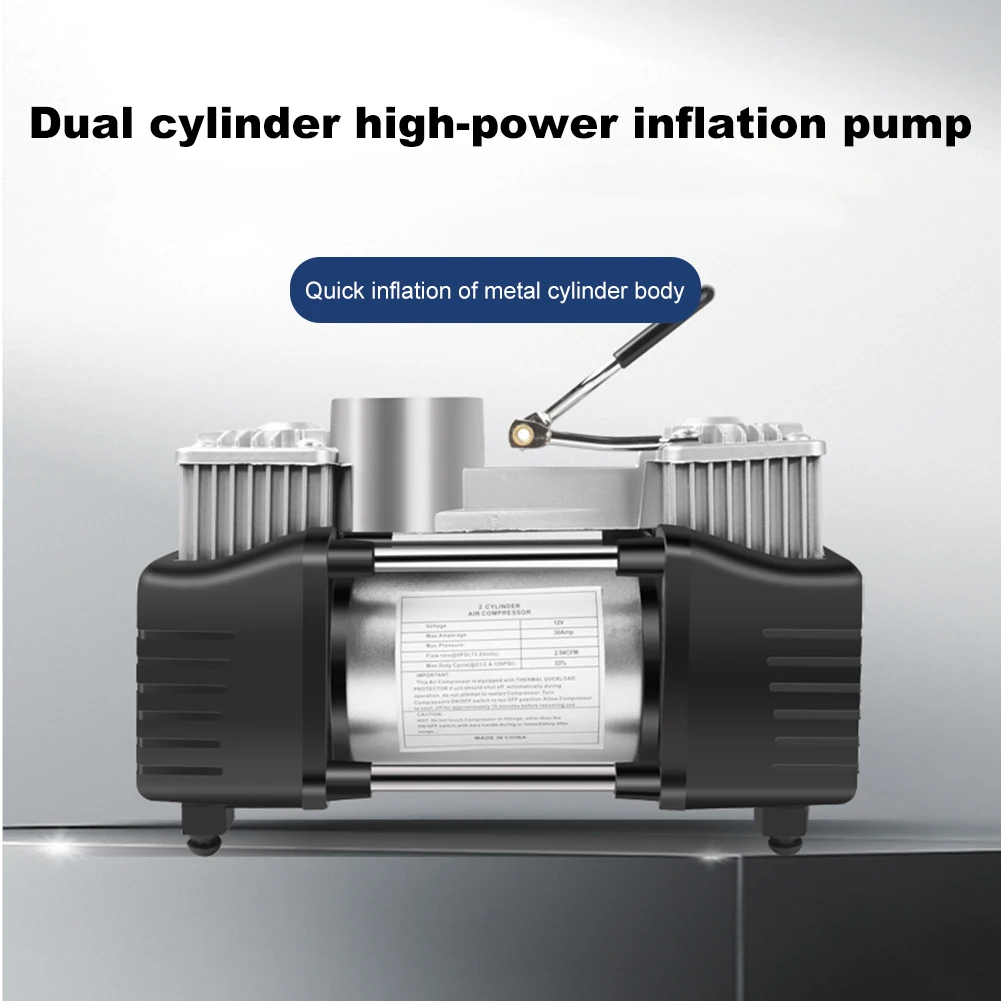Portable Air Compressor 12V 150PSI Dual Cylinder Heavy Duty Car Tire Inflator Car Tire Inflatable Pump Electric Tyre Inflator