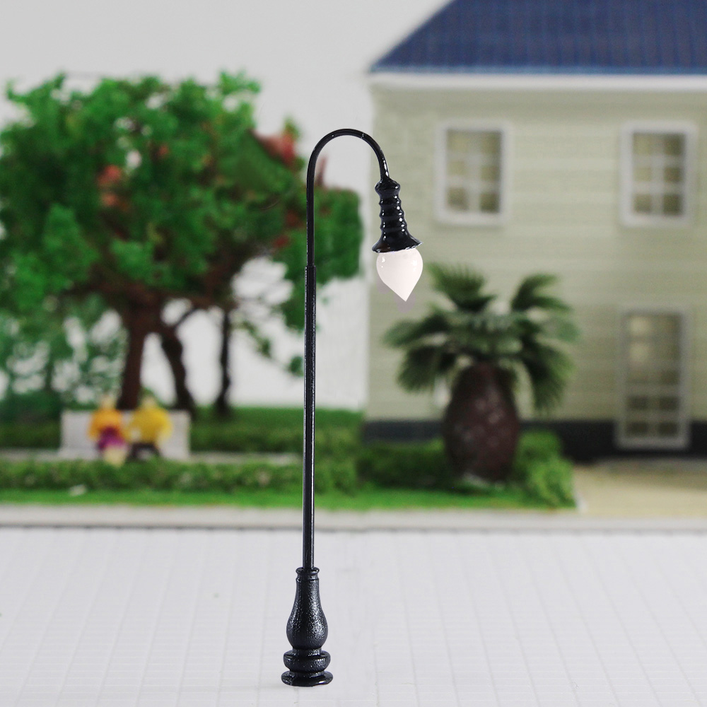 8cm hohe 3v- led-metallgartenlampen für modelleisenbahngebäude, architektur und landschaftsgestaltung