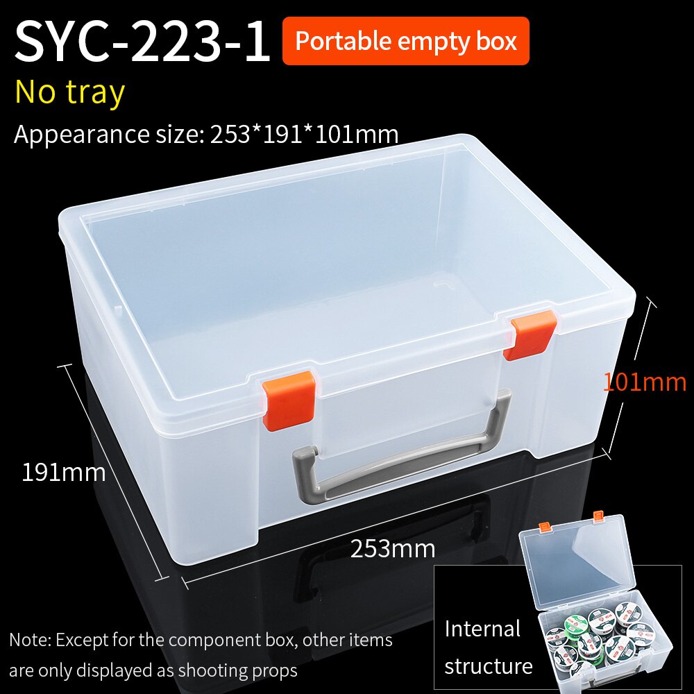 Luxianzi Transparante Plastic Opslag Gereedschap Doos Met Handvat Verstelbare Reparatie Toolbox Hardware Schroef Stofdicht Organizer Case: LXZ920036