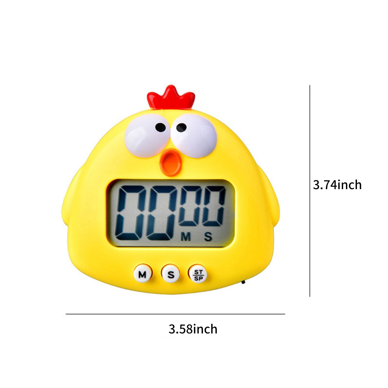 Kitchen Timer Loud Alarm Cooking Timer Countdown Magnetic Clock Timer Cute Animal with Back Stand for Time Management Timer: Type 3