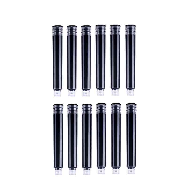 12Stck Farbe Bunte Tinte Sack Brunnen Stift Tinte Patronen füllt nach Tinte 3,4mm Blau Schwarz füllt nach Zeichnung Schule Büro liefert: 12PC Schwarz