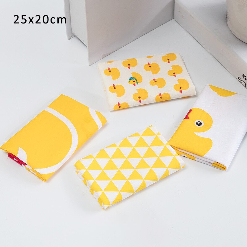 25*20CM 4 Pcs Cotton Fabric Printed Cloth Sewing Quilting Fabrics for Patchwork Needlework Multi Purpose DIY Handmade Material