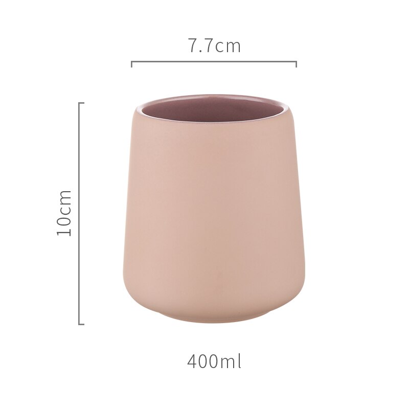 Simple Ceramic Hand Sanitizer Shampoo Bottle 350ml Portable Soap Dispenser 400ml Mouth Cup Golden Squeeze Cover Bath Supplies: Pink Mouth cup