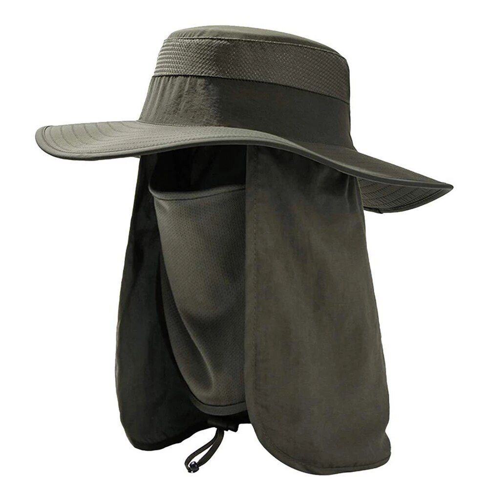 Chapeau de Protection contre le soleil pour hommes, casquette de Protection contre les UV pour le visage et le cou, pour Sport en plein air, randonnée, pêche: green