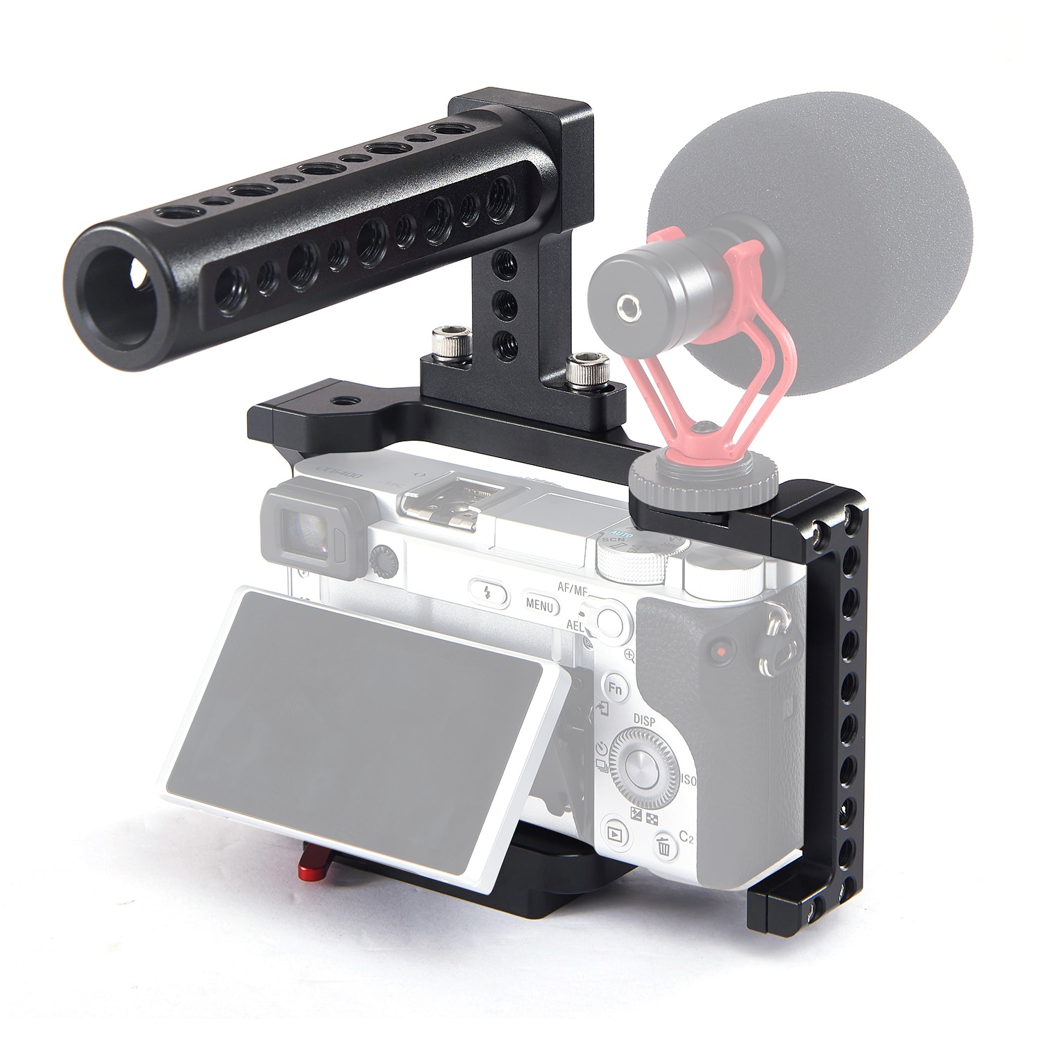 Andoer kamerabur videostabilisator med aftagelig hurtig frigivelsesplade koldskoholder til sony  a6500/a6400/a6300/ nex 7 kamera