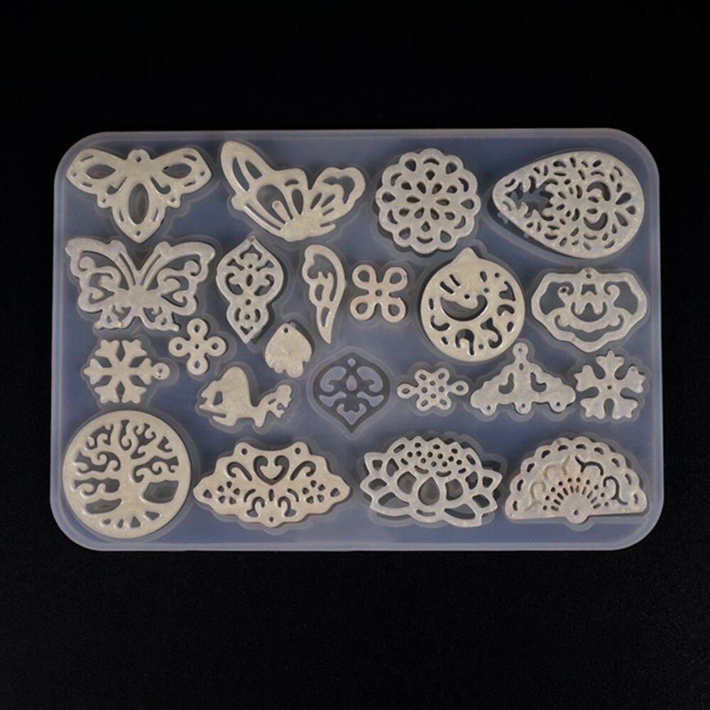 3D Diy Crystal Epoxy Mould Onregelmatige Vorm Chinese Traditionele Antieke Oorbellen Hanger Sieraden Sleutelhanger Maken Silicone Mould