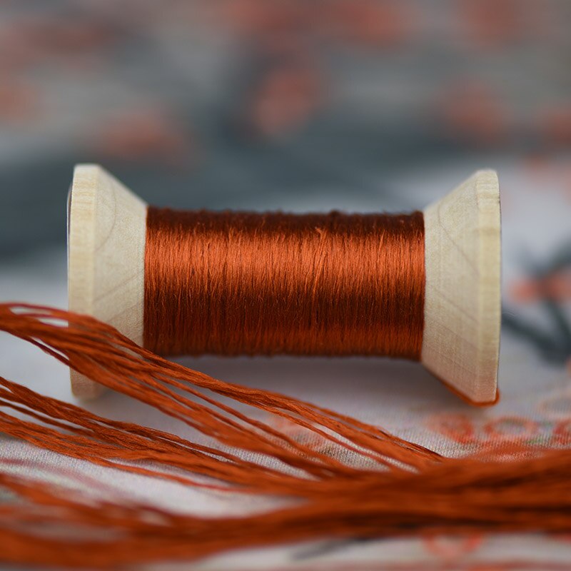 Reddish brown embroidery thread/practical mini spool/suzhou embroidery thread /DIY common thread: 9