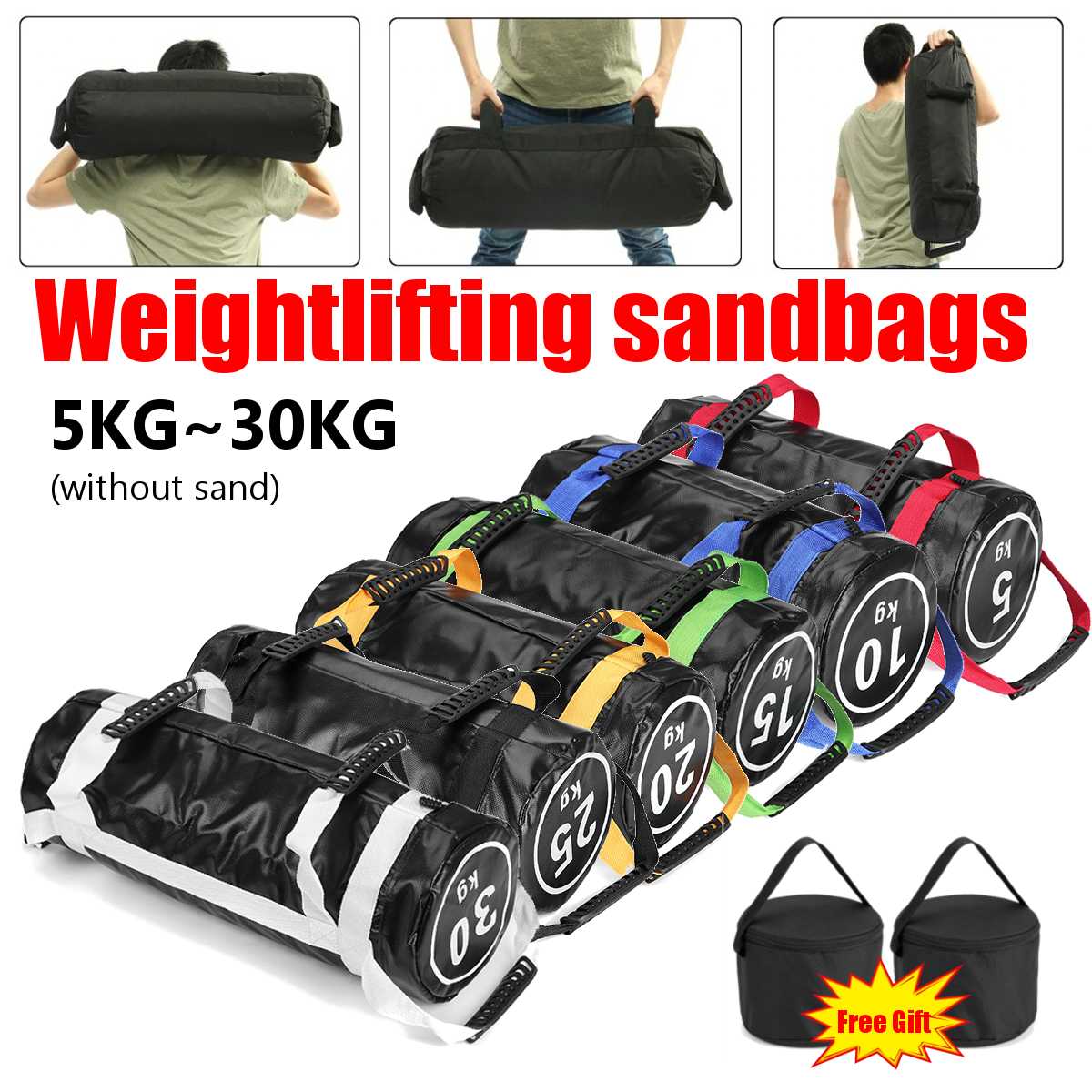 5-30kg vægtløftning bulgarsk sandtaske boksning fitness træning multifunktionel fysisk træning højintensitetsøvelser taske